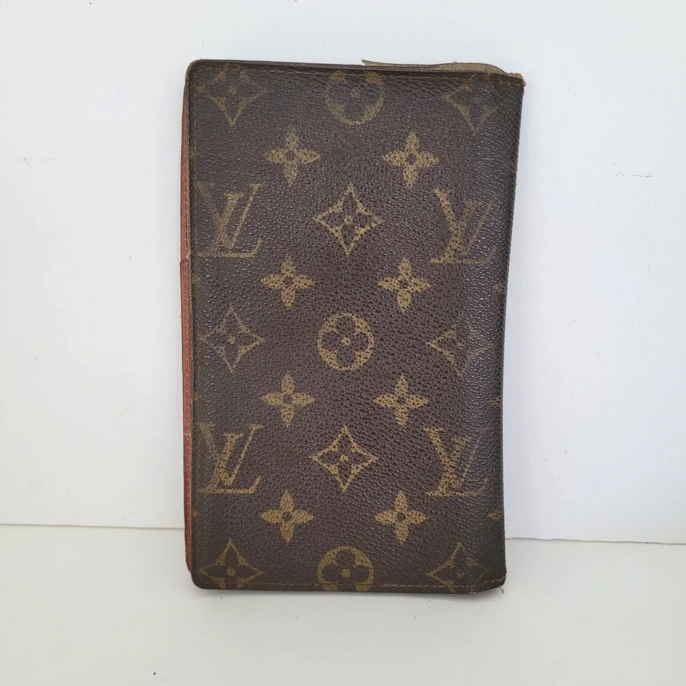 Louis Vuitton Monogram Long Wallet Vintage Brown Malletier 823 ET